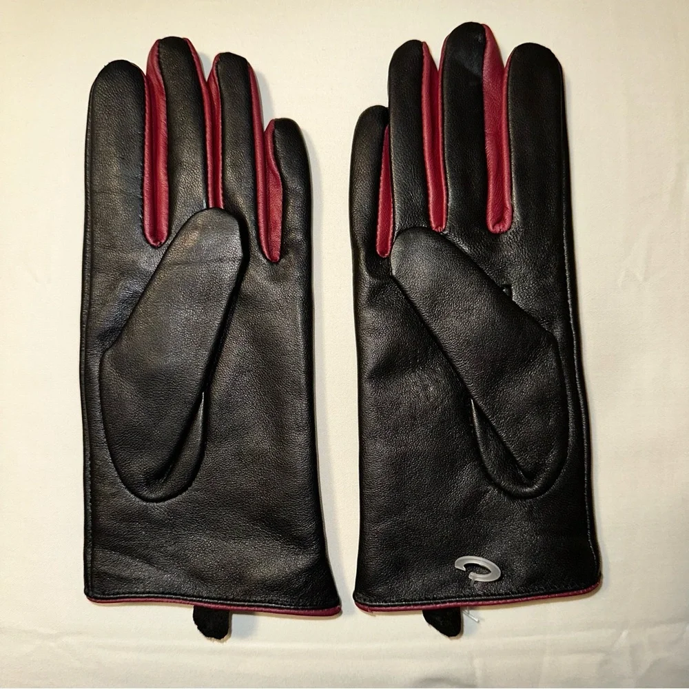 NWOT DKNY 100% genuine leather gloves size S lined with polyester - Picture 4 of 7